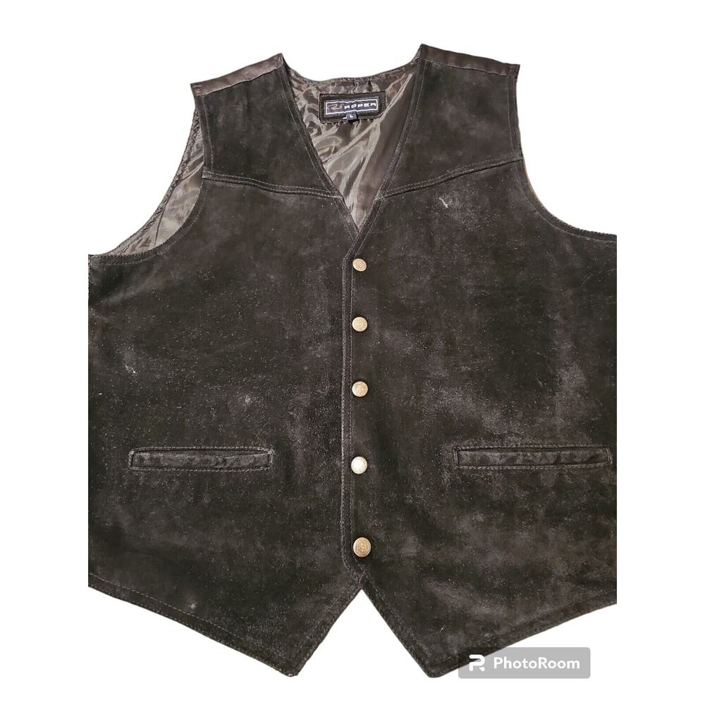 Men's Roper Black Suade‎ Vest Size Large